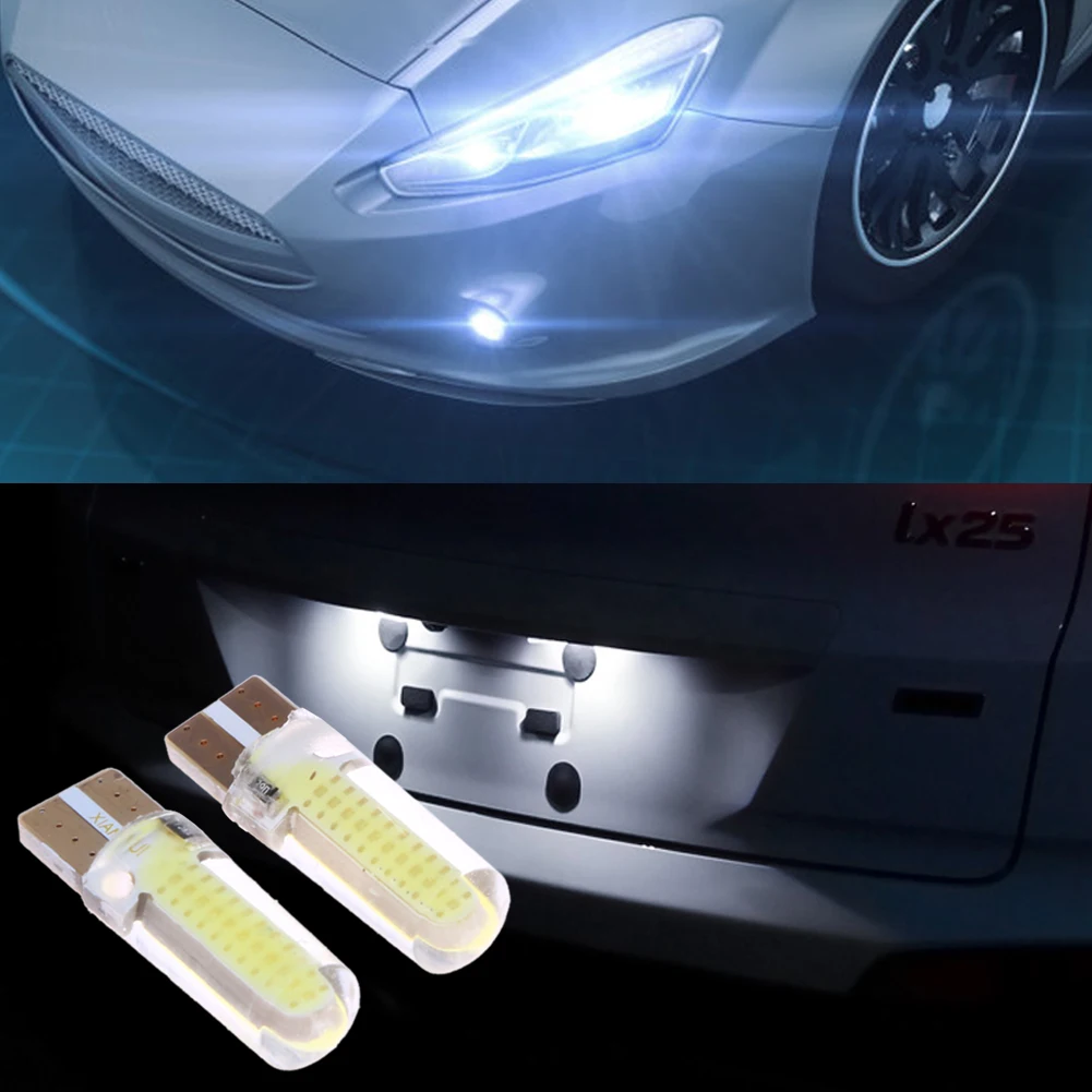 4/6 шт. светодиодный светильник для салона автомобиля W5W 168 T10 3 Вт Cob широкий
