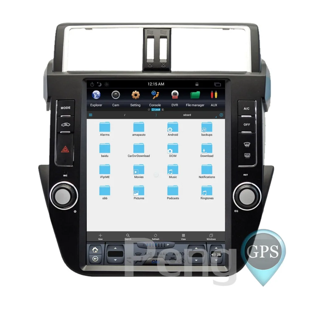 Flash Deal 2G+64G 12.1" Android Car GPS Navigation DVD Player for Toyota Land Cruiser Prado 150 2014-2018 Tesla Vertical Screen Headunit 4