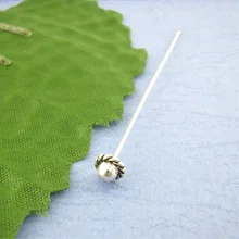 Doreen Box Lovely 30 шт. тибетская Серебряная 3D шляпная головка булавка 55 мм(B00404