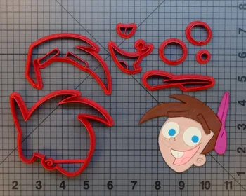 

Cartoon Character Cosmo Timmy Cookie Cutter Set Custom Made 3D Printed Cake Cutter Cauldron Tombstone Cake Decoration Tool