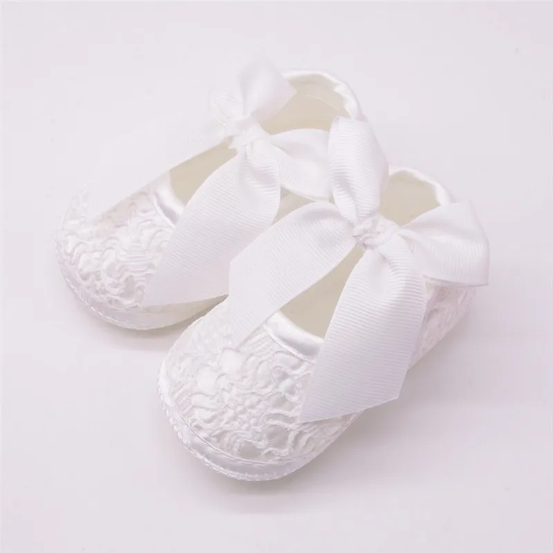Детская обувь для девочек мягкая обувь мягкая удобная подошва Нескользящая модная обувь с бантом обувь для кроватки - Цвет: Белый