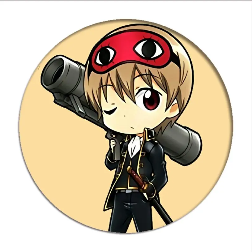 Аниме GINTAMA Q Version Значки для косплея Sakata Gintoki брошь булавки кацура Котаро коллекция