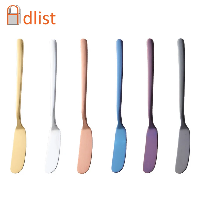Stainless Steel Butter Knife Western Cutlery Cheese Dessert Jam Spreaders Cream Gold Black Rose