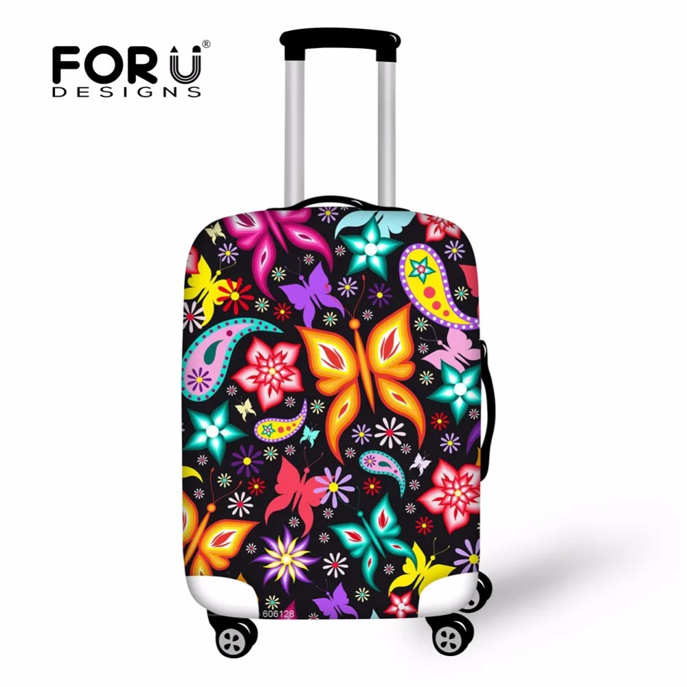 

FORUDESIGNS Elastic Travel Luggage Suitcase Protective Cover To 18-30 Inch Trunk Case 3D Butterfly Waterproof Dust Trolley Cover