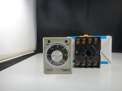 

AC 110V Power on delay timer time relay 0-3 minute 3m & Base