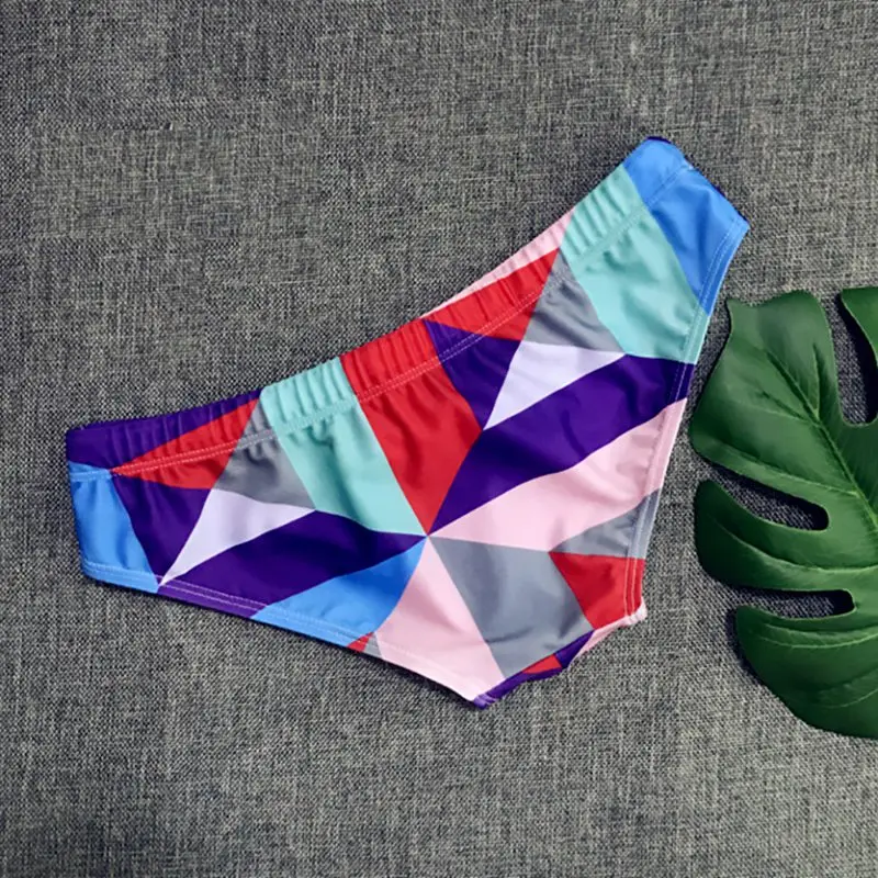 Плавательные мужские трусы с принтом, плотные, на завязках, полиэстер, пляжные плавки, одежда для плавания, купальный костюм