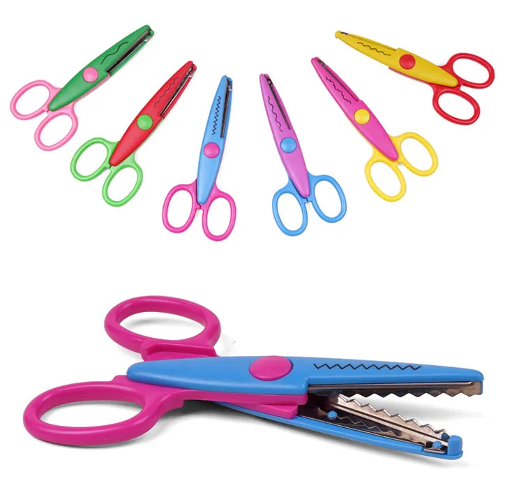 

DIY handmade shear paper pinking cut handicraft Laciness Zig Zag student kid creative diary craft album Scrapbook photo scissor