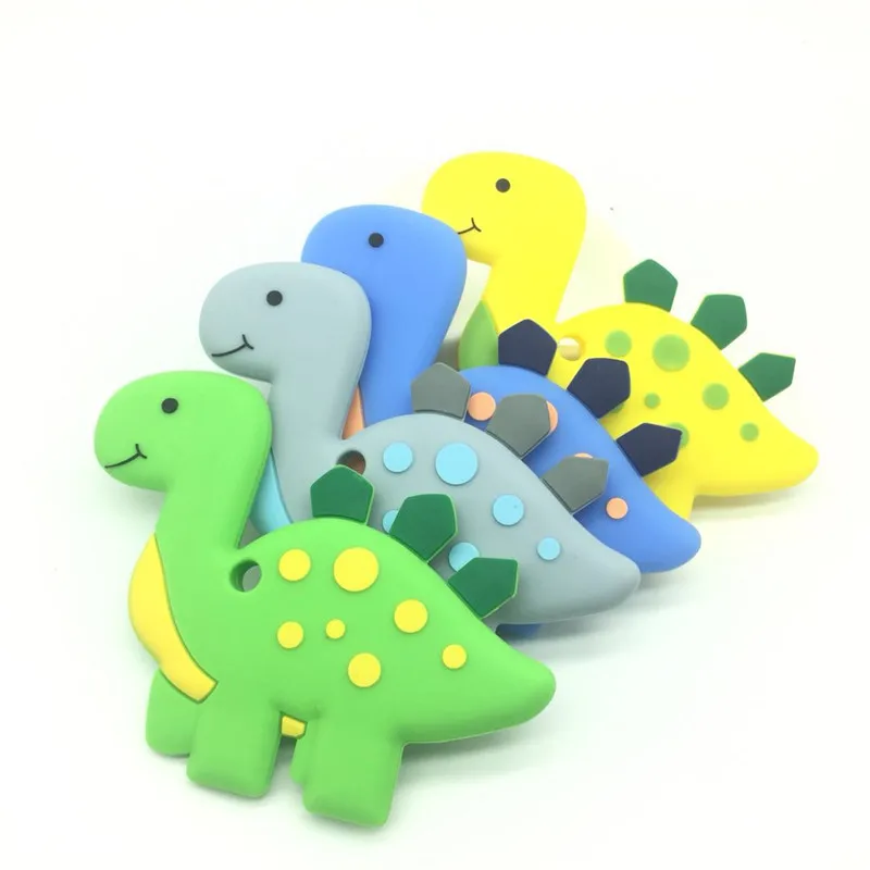 

20 PCS Animal Dino Shape Baby Silicone Teether BPA Free Baby Teething Toy,Food Grade Silicone Beads Necklace Pendant Accessories