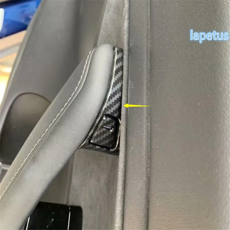 

Lapetus Inner Door Lock Button Switch Decoration Frame Cover Trim 8 Piece ABS Fit For Tesla Model 3 2018 2019 Carbon Fiber Look