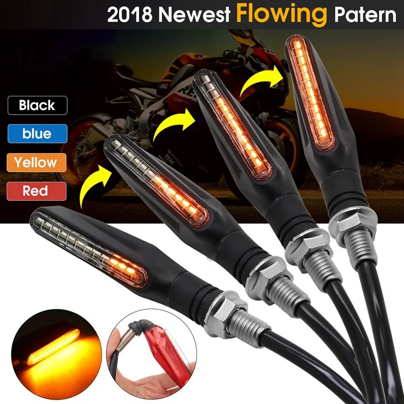 

1 Pair Flowing Universal Motorcycle LED Indicators Light Turn Signal Light Amber Lamp For Honda For Kawasaki For Harley