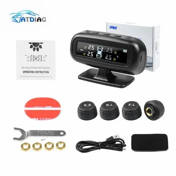 

Extenal Solar Power charging Car Tire Pressure Alarm Monitoring System Tyre Pressure Sensor Auto Security Alarm monitor System