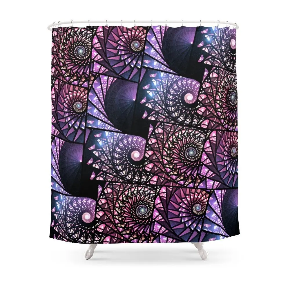 Jeweled Sea Shells Pattern Shower Curtain Set Waterproof Polyester Fabric Bath For Bathroom With Non-slip Floor Mat | Дом и сад