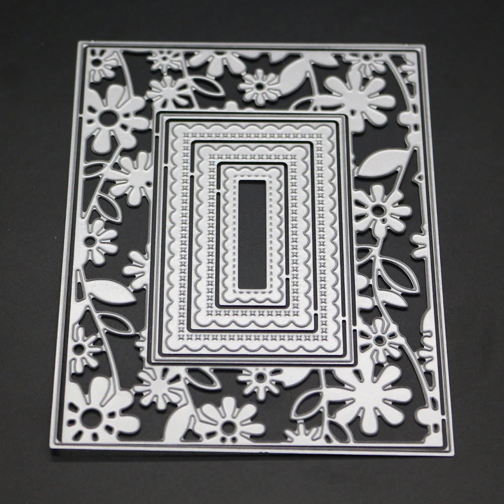 

Flower Background Nested Frames Metal Cutting Dies for DIY Scrapbooking Decorative Craft Paper Cards Making New 2019 Dies cut