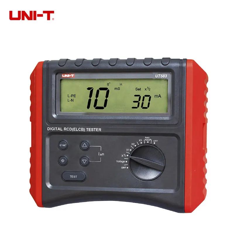 

UNI-T UT583 Performance Stability Digital Leakage Protection Switch Tester RCD measuring instrument