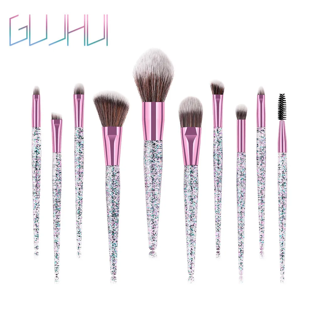 

10PCS Professional Makeup Brushes Set Rubber Foundation Cosmetic Eyebrow Eyeshadow Brush Makeup Brush Tools L5118