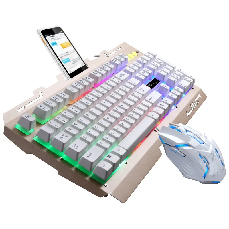 Backlight Gaming Keyboard Mouse Combos Bundles USB Wired Illuminated Professional Backlit For Gamers 7 Colors LED (2)