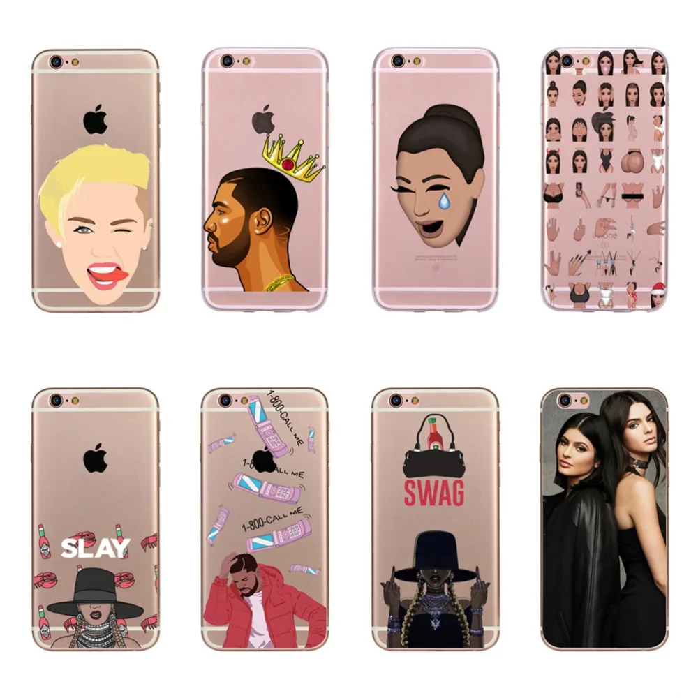 

Phone Case For iPhone 5 5s SE Soft Rubber Gel Case Cover Cool dark Rihanna Kylie Jenner Miley Cyrus Design TPU Cases Funda Coque