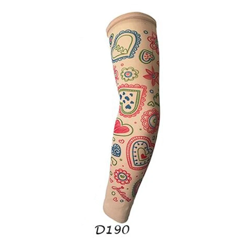 Краска для тела Анти-УФ солнцезащитный крем супер эластичные тату рукава Гетры, хип-хоп рок, модные крутые спортивные защитные длинные перчатки - Цвет: D190