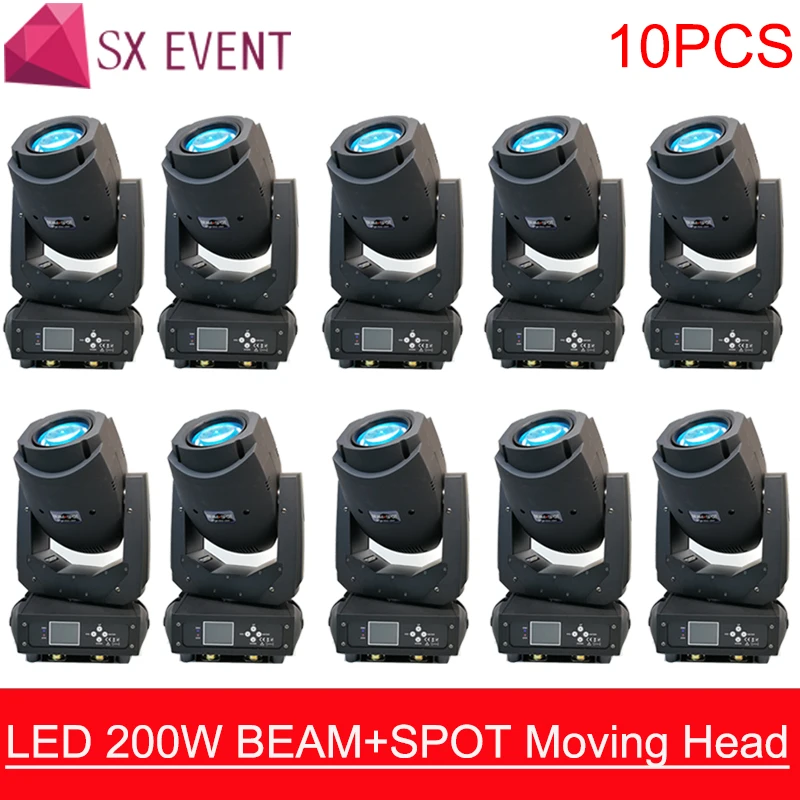 

10pieces 2018 NEW 200w Zoom Lyre LED Moving Head Light dj spot prism moving head led gobo moving beam spot lighting for wedding