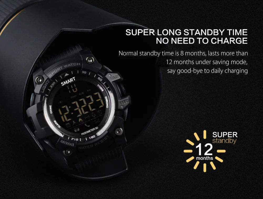 AIWATCH XWATCH Sport Smart Watch Pedometer Stopwatch 5ATM Waterproof Smartwatch  (3)