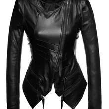 Женская модная куртка из натуральной кожи с круглым вырезом, черная приталенная кожаная куртка из овчины, женская кожаная куртка в Корейском стиле