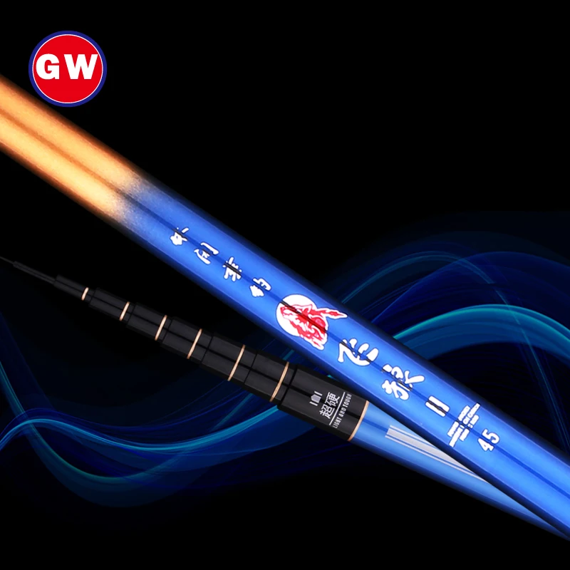 

GW Hand Fishing Rod Telescopic Pole Carbon Fiber Ultralight Superhard 3.6m 4.5m 5.4m 6.3m 7.2m Sea Stream Shore Feeder Carp Tool