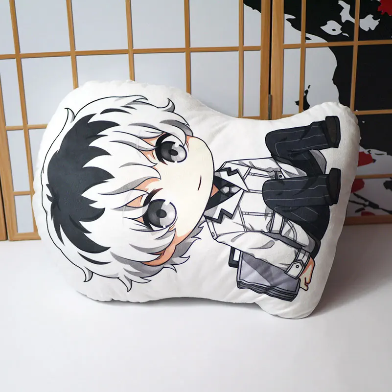 Токийский вурдалак Подушка Игрушка Аниме Kaneki Кен короткие плюшевые куклы двухсторонняя наволочка Q версия милый 45 см для подарка