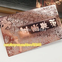 Высокое качество настроить нержавеющей стали Роза золотые карты и золотые визитная карточка для VIP Генеральный директор Свадебные пустые металлические бирки