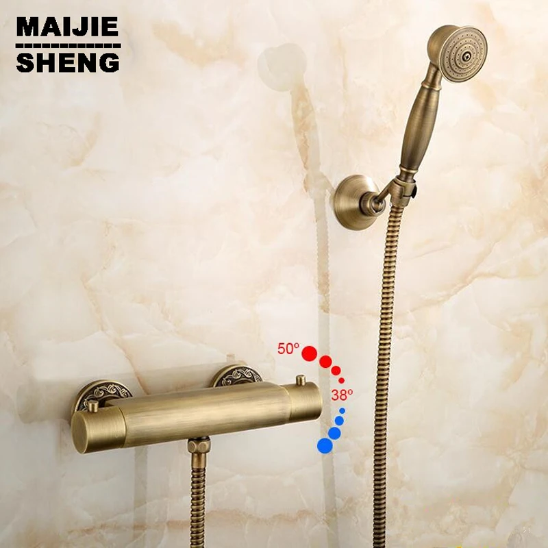 hand shower 1.5 meter shower hose brass shower holder Antique brass