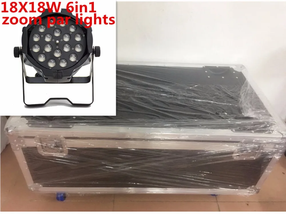 8 pz 18x18 W Zoom Luci LED Par con 1 flight чехол rgbwa uv 6 в led par luce dj контроллер dmx luci Led Luce|led zoom par|rgbwa