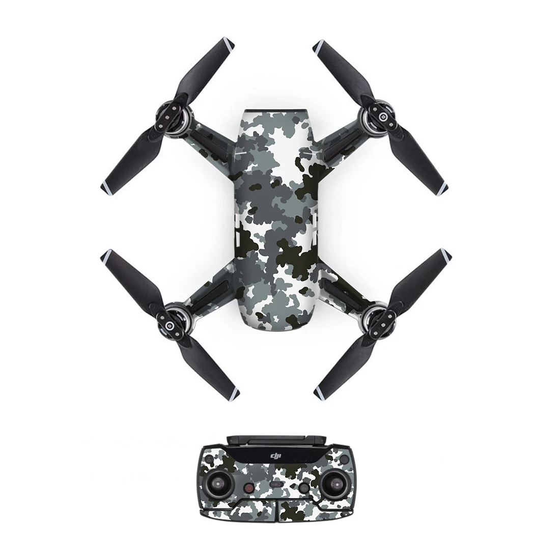 

[DJS0012] Gray Camouflage PVC Decal Skin Sticker For DJI Spark Drone body + remote Controllers + 3 Battery Protective Cover