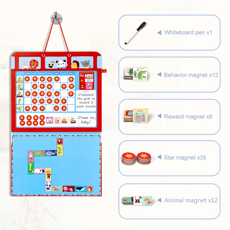 Декоративный настенный календарь с рисунком для детей, награда за рост, Chore behair Charts, подвесная доска, Еженедельный планировщик, детские игрушки