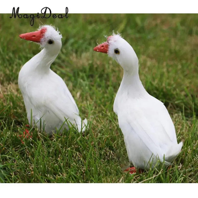 MagiDeal Artificial Bird Realistic Parrot Goose Cormorant Swallow Swan Figurine Garden Decor Craft