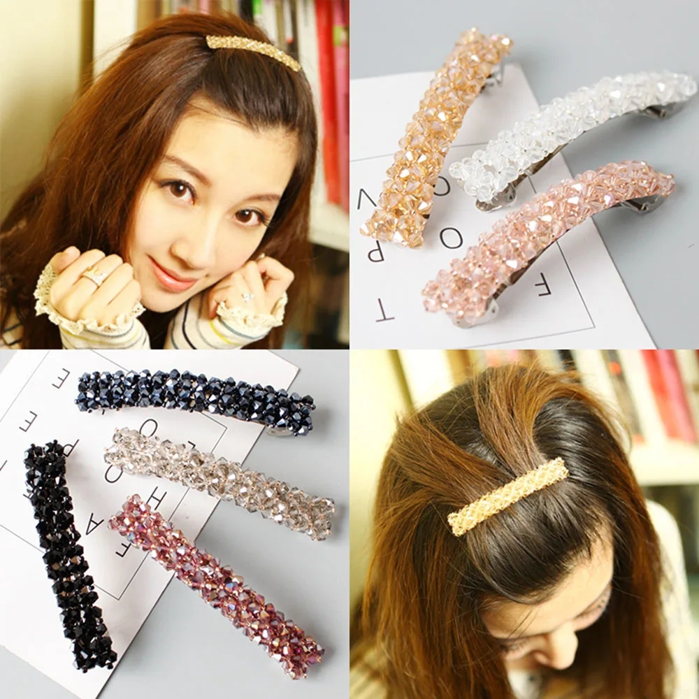 

1Pcs 5 Colors Crystal Hairpins Headwear For Women Girls Rhinestone Hair Clips Pins Barrette Styling Tools Hair Accessories