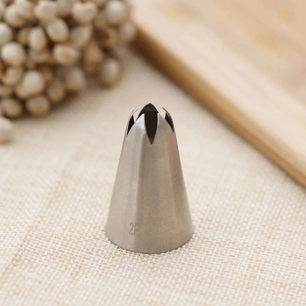 

#2E Piping Nozzles Medium Size Stainless Steel Piping Icing Tips Cake Cupcake Cream Decoration Tools Bakeware