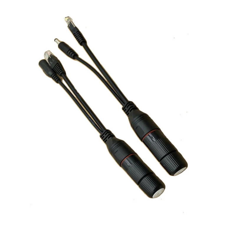 2PCS POE Injector Splitter Waterproof 12V RJ45 Adapter DC 5.5x2.1mm Cable Connector for IP Camera Free Shipping