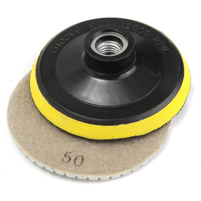 19pcs 4inch Wet/Dry Diamond Polishing Pads For Granite Marble Concrete Stone Polishing Tools
