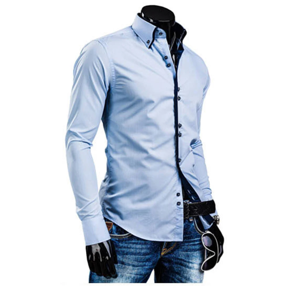 2018 новый модный бренд Camisa Masculina рубашка с длинными рукавами модные мужские