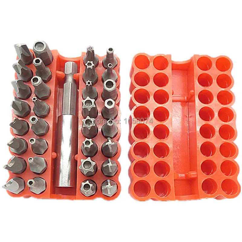 33pc Security Bit Set Screwdriver Tool Holder Torx Star Hex Spanner Screws