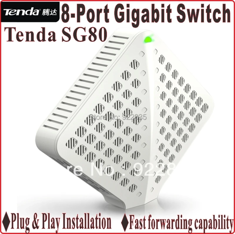 Network Switches Plug and Play, Gigabit Speed Tenda SG80 10/100