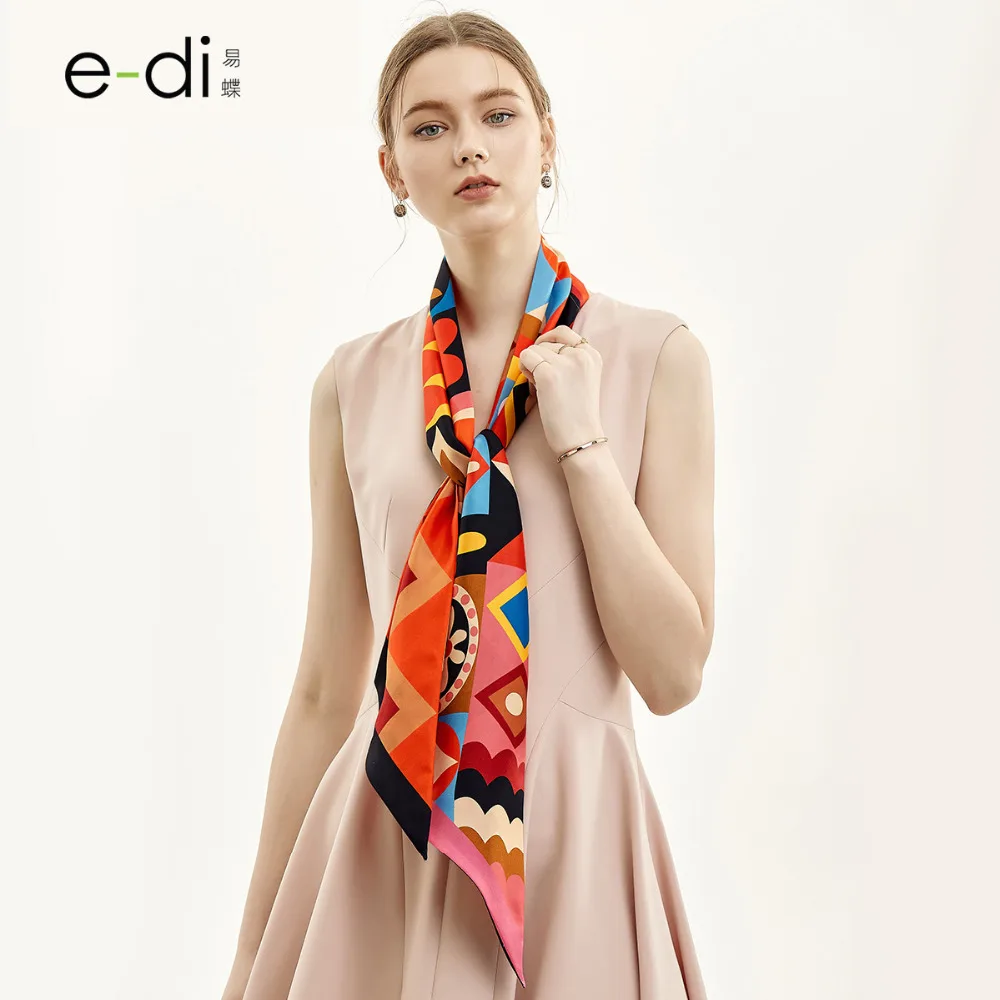 

[ BAOSHIDI] 2019 Spring Fashion Double Face Skinny, 100% Silk Twill Ribbon, Elegant Neckerchief, lady elegant hair accessory