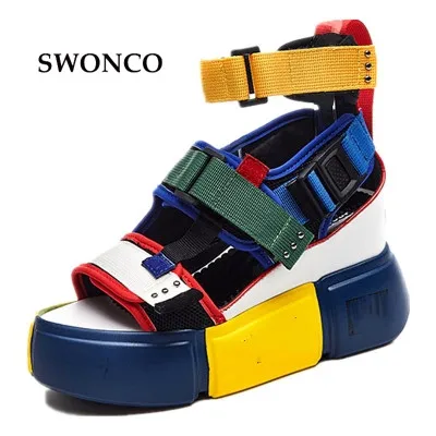 SWONCO Platform Sandals Women Summer Shoes 2019 Female Casual Shoes Wedge High Top High Heel Chunky Sandals For Woman Size 10 41 SWONCO Platform Sandals Women Summer Shoes 2019 Female Casual Shoes Wedge High Top High Heel Chunky Sandals For Woman Size 10 41