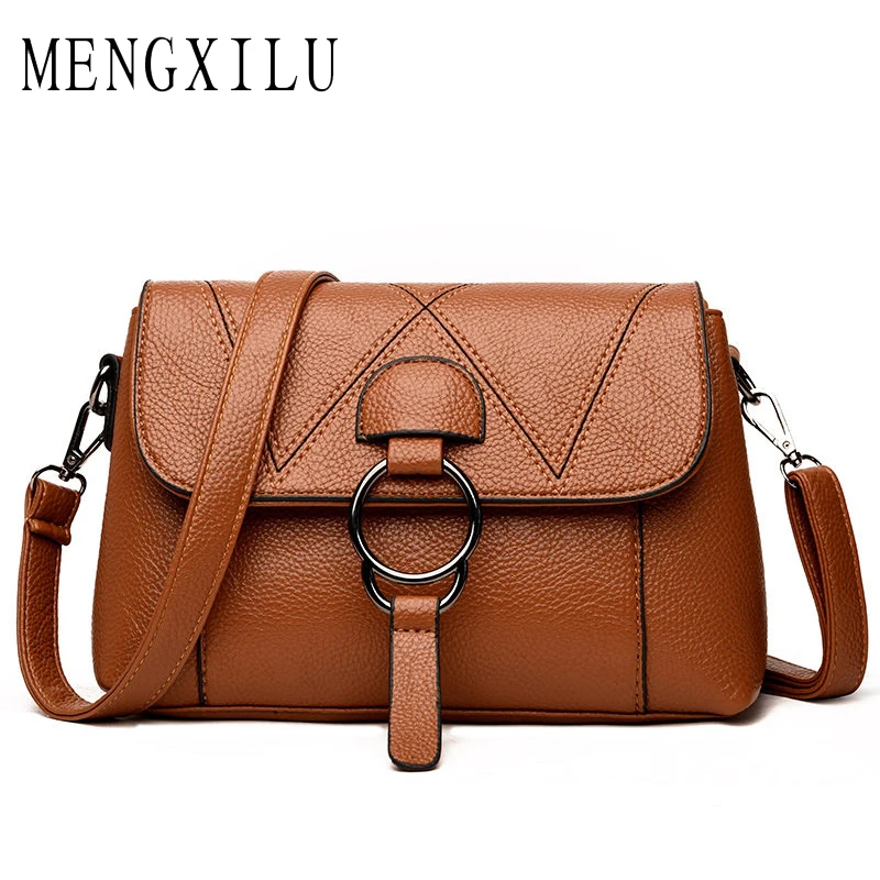 

MENGXILU 2018 Fashion Luxury Handbags Women Bags Designer Circle Cross body Bags For Women Messenger Bag Ladies Sac Small Flap