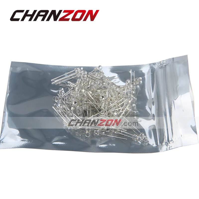 CHANZON 100 шт. прозрачные линзы LED диод 3 мм Красный Прозрачный Ультра яркий круглый 2V