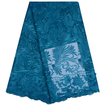 

Newest African Tulle Lace Fabrics With Stones Embroidery Net Lace African French Lace High Quality With Beads Wedding Dress 1147