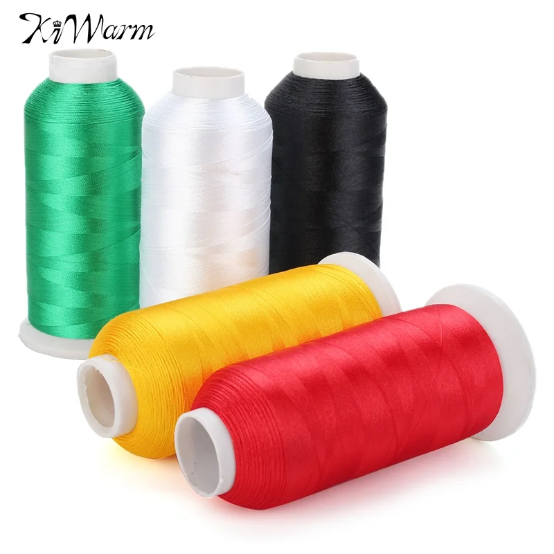

Kiwarm New 5000m Cones Polyester Bobbin Thread Filament For Embroidery Machine Household Sweing Handmade Tools Accessories