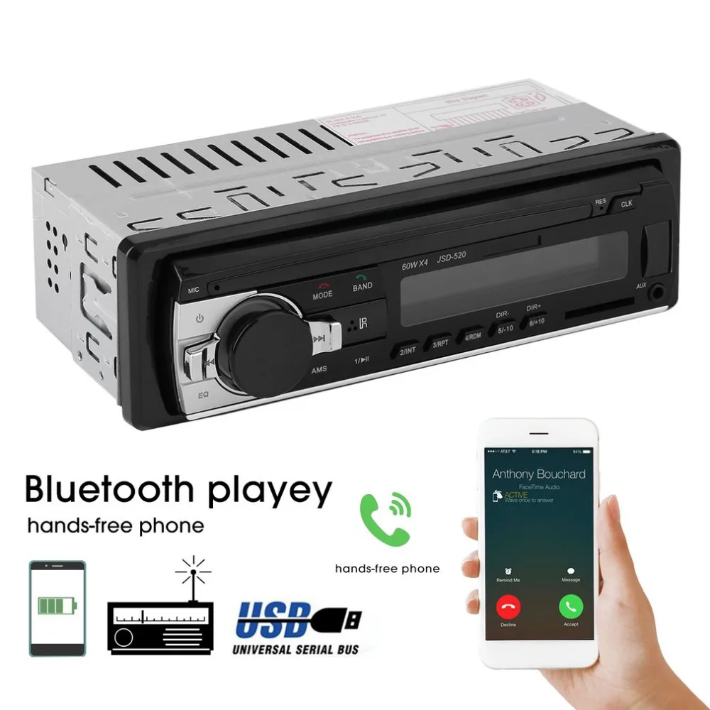 

Universal Car Radio Stereo Music Player Bluetooth Phone MP3 Remote Control 12V Car Audio Vehicle Music Device