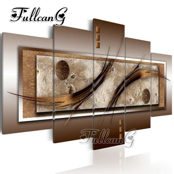 

FULLCANG diy 5 pieces diamond painting "abstract landscape" full square/round drill 5d cross stitch embroidery kits decor FC115