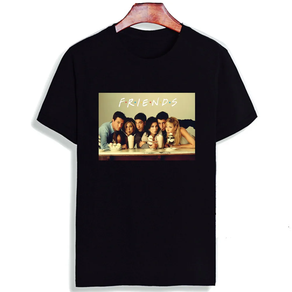 Новая футболка из хлопка, футболки с короткими рукавами и принтом «Друзья сериала», модные повседневные футболки