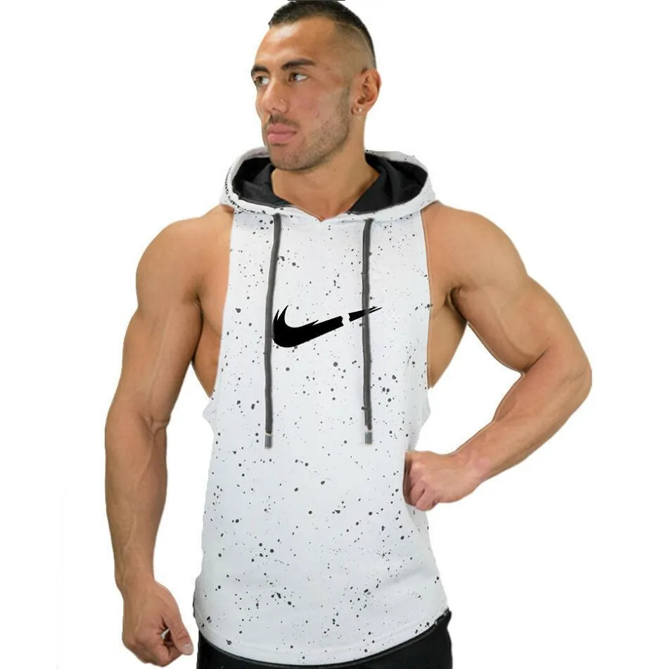 2019 New Hot Brand clothing Fashion Men's Sleeveless Hoodie Sweatshirt Leisure time Regular sleeveless hooded vest